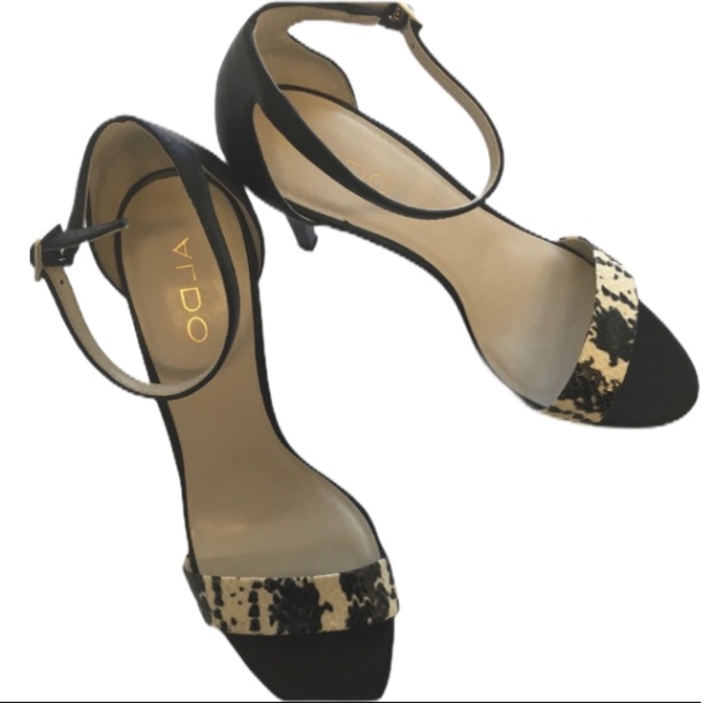 Aldo Snake Print Two Part Heeled Sandal